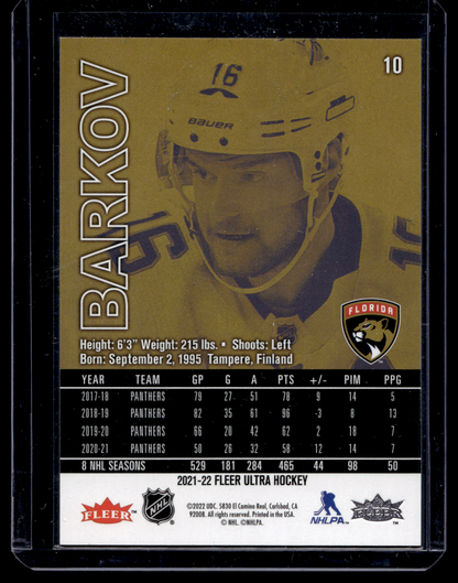 2021-22 Upper Deck Fleer Ultra - Rainbow Foil - Aleksander Barkov #10