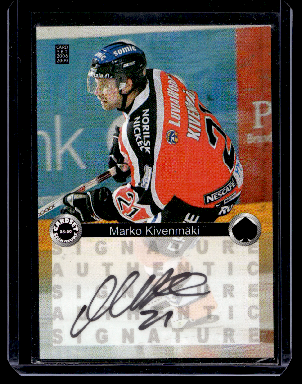 2008-09 Cardset Signature - Marko Kivenmäki /125