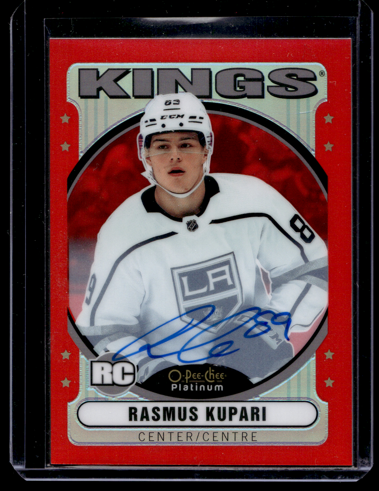 2021-22 Upper Deck OPC Platinum - Retro - Rainbow Red Autographs - Rookies - Rasmus Kupari #R-86 RY