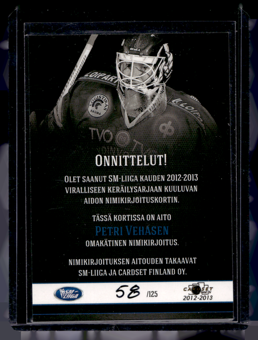 2012-13 Cardset Signature - Petri Vehanen /125