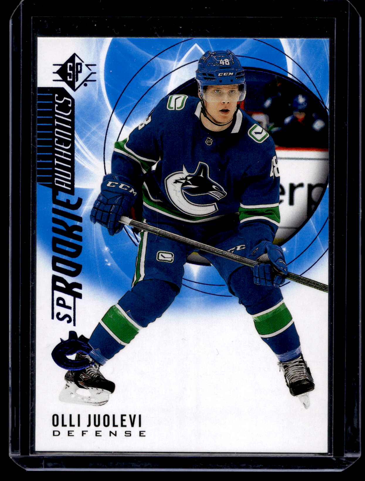 2020-21 Upper Deck SP Retail - Blue - SP Rookie Authentics - Olli Juolevi #132 RC