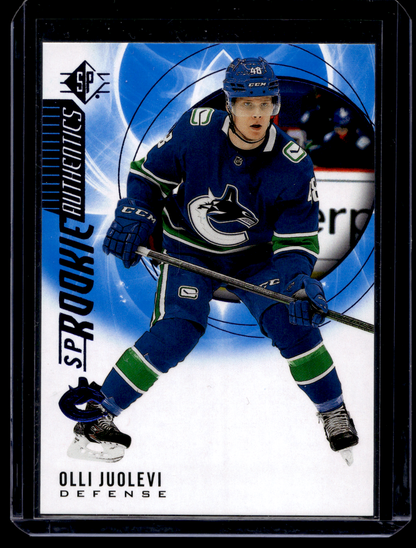 2020-21 Upper Deck SP Retail - Blue - SP Rookie Authentics - Olli Juolevi #132 RC