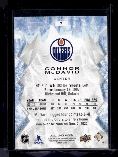 2022-23 Upper Deck Ice  - Green - Connor McDavid #7