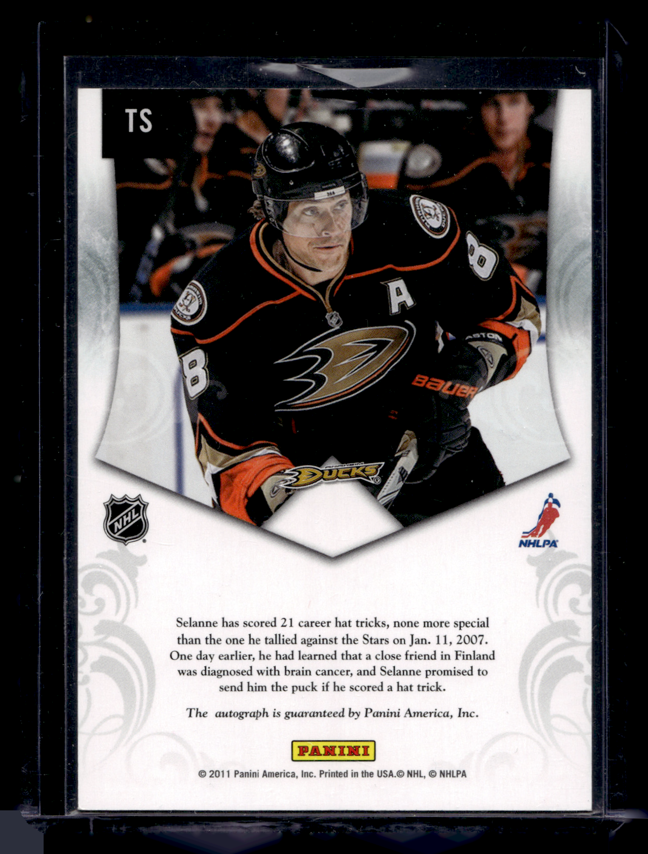 2010-11 Panini Zenith - Private Signings - Teemu Selanne #TS