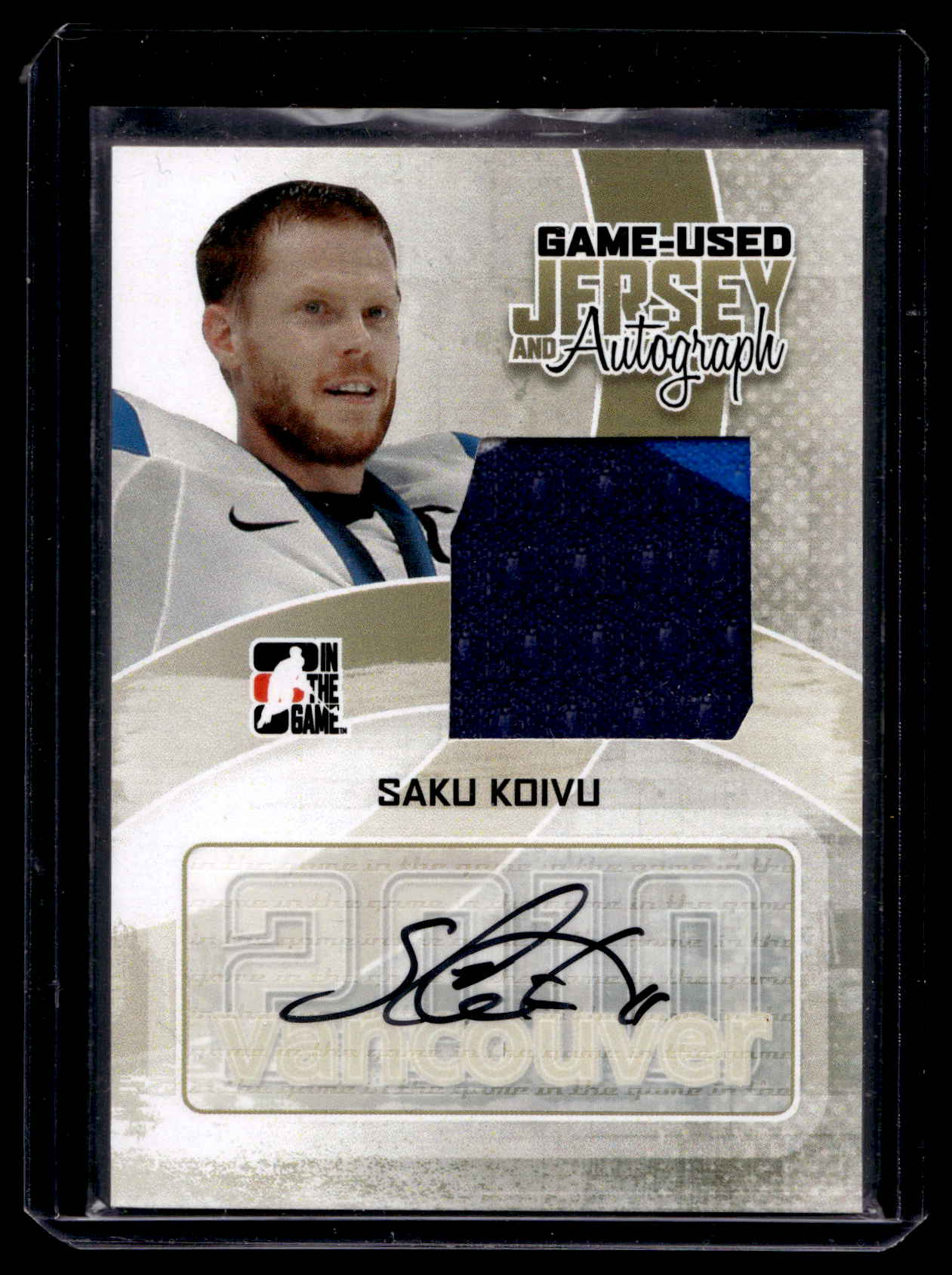 2009-10 In the Game Vancouver 2010 - Game-Used Jersey and Autographs - Saku Koivu #JA-SK