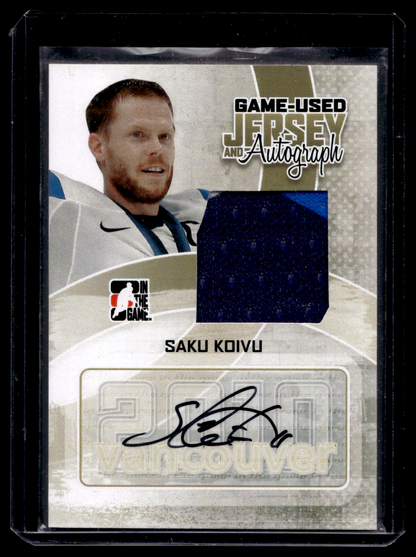 2009-10 In the Game Vancouver 2010 - Game-Used Jersey and Autographs - Saku Koivu #JA-SK