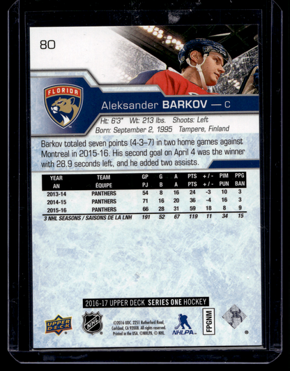 2016-17 Upper Deck - Gold Rainbow Foil - Aleksander Barkov #80