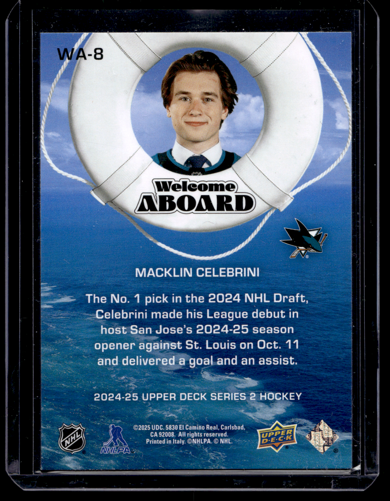 2024-25 Upper Deck Series 2 - Welcome Aboard - Macklin Celebrini #WA-8 RY