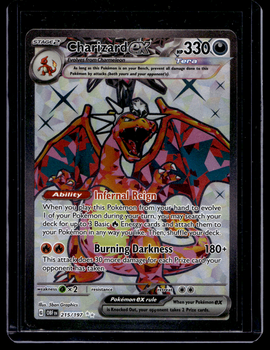2023 Pokemon - Scarlet & Violet - Obsidian Flames - Ultra Rare - Charizard ex #215