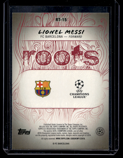 2025-26 Topps UEFA Club Competitions - Roots - Lionel Messi #RT-15