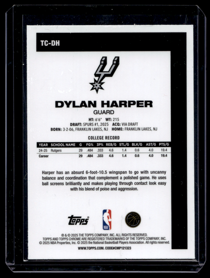 2025-26 Topps - 1980-81 Topps Chrome Silver Pack - Dylan Harper #TC-DH RY