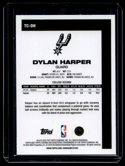 2025-26 Topps - 1980-81 Topps Chrome Silver Pack - Dylan Harper #TC-DH RY