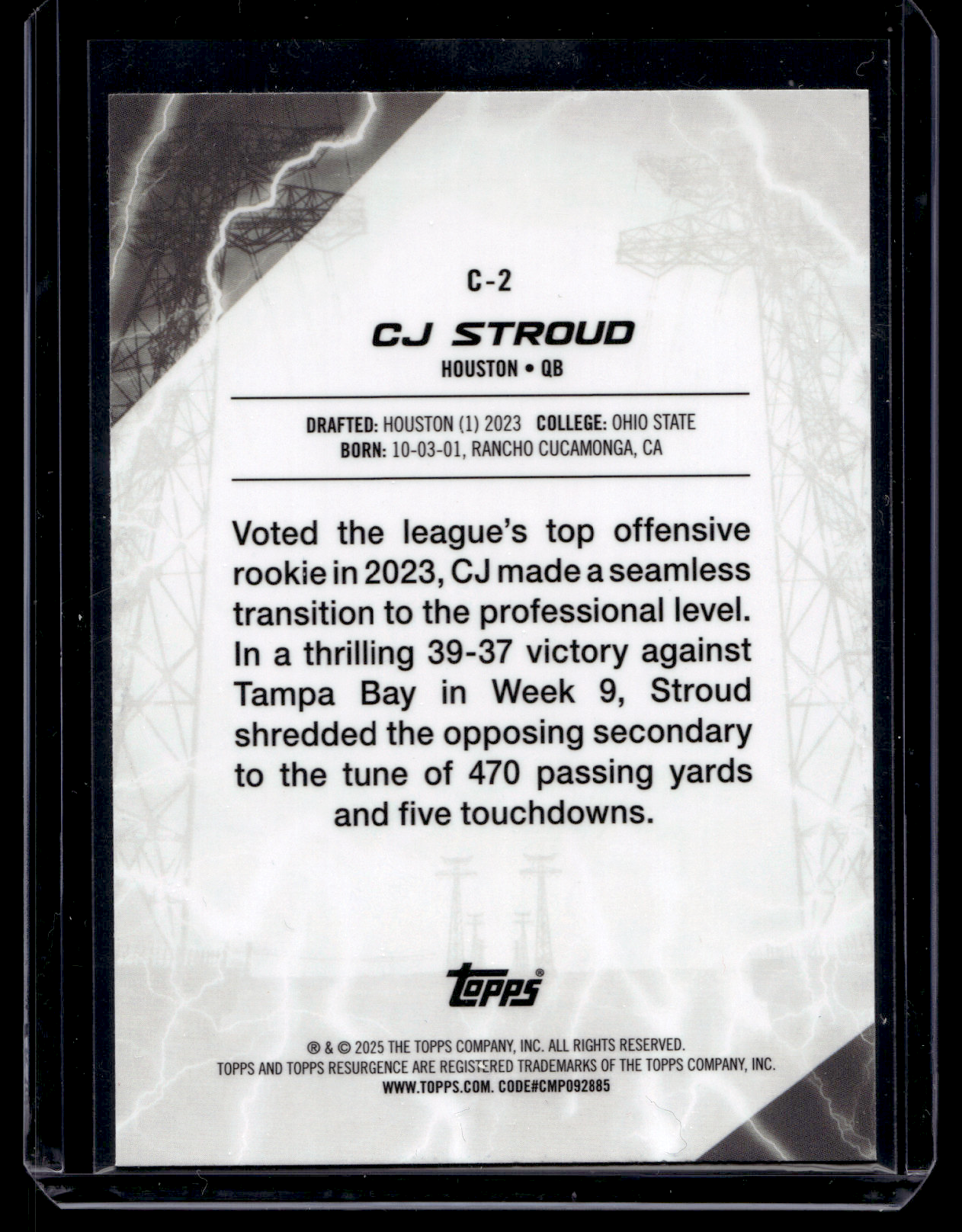 2024 Topps Resurgence - Conductors - Purple Surge Refractor - CJ Stroud #C-2 /75