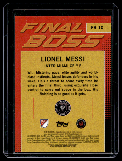 2024 Topps MLS Superstars - Final Boss - Lionel Messi #FB-10