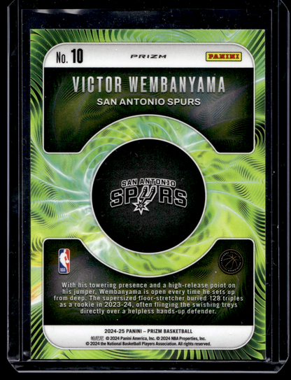2024-25 Panini Prizm - Fractal - Fast Break Prizm - Victor Wembanyama #10