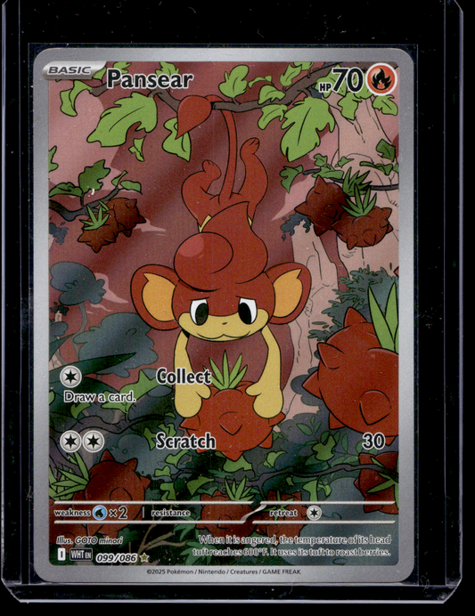 2025 Pokemon Scarlet & Violet - White Flare - Illustration Rare - Pansear #099