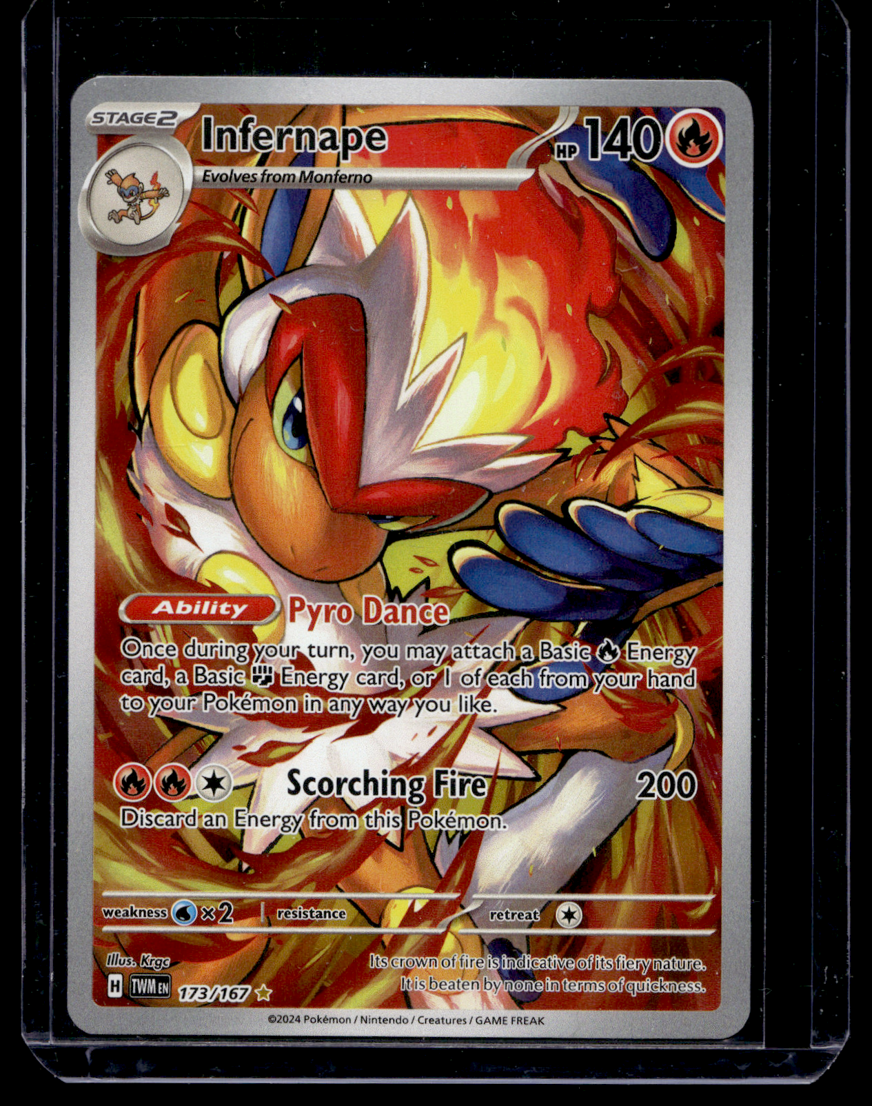 2024 Pokemon - Scarlet & Violet - Twilight Masquerade - Illustration Rare - Infernape #173