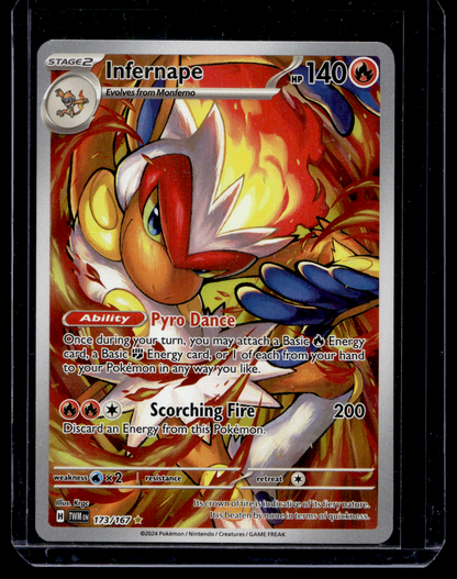 2024 Pokemon - Scarlet & Violet - Twilight Masquerade - Illustration Rare - Infernape #173