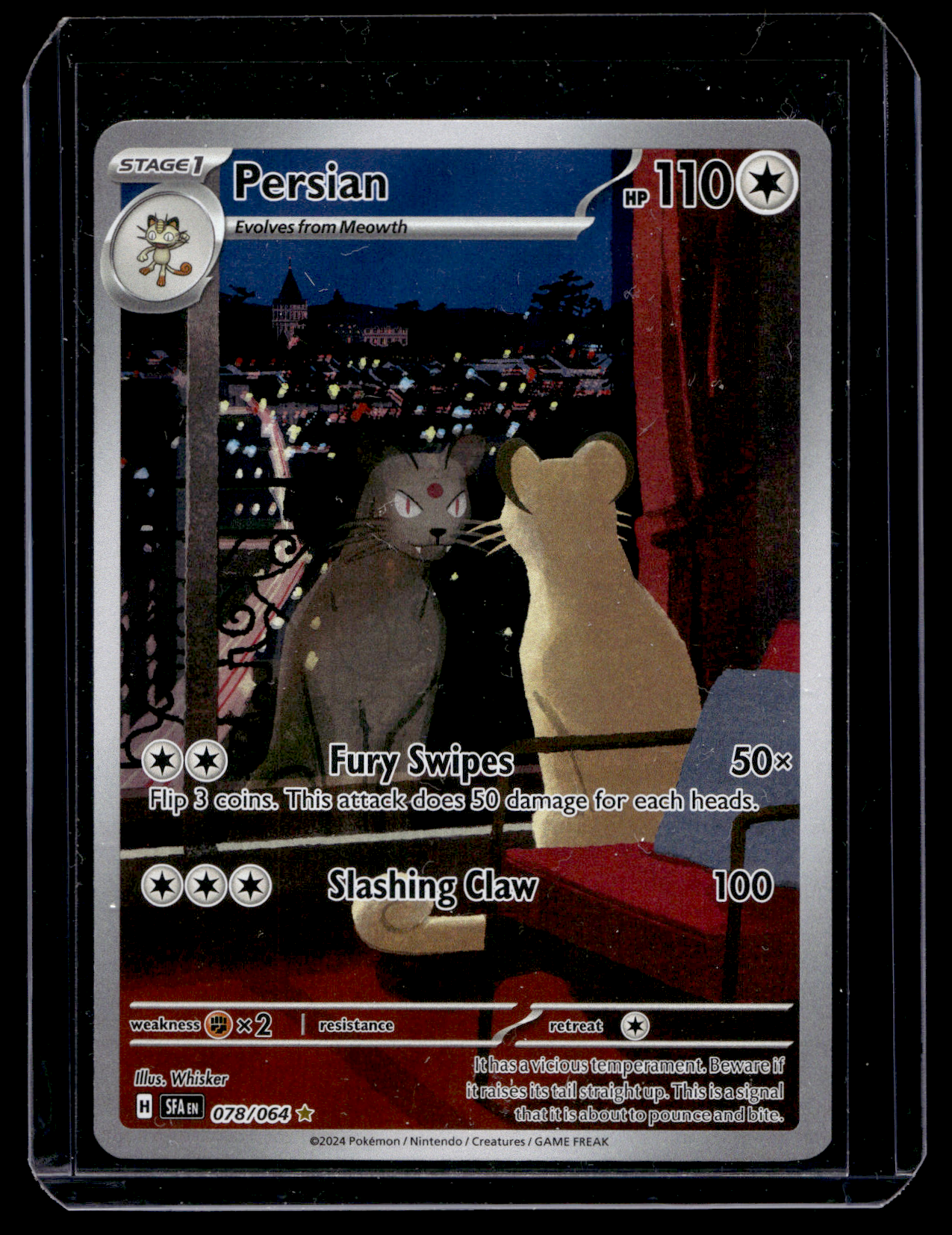 2024 Pokemon - Scarlet & Violet - Shrouded Fable - Illustration Rare - Persian #078