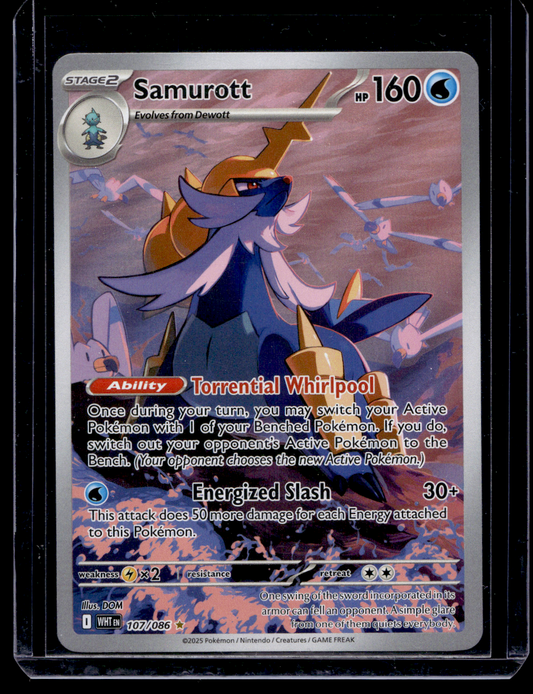 2025 Pokemon Scarlet & Violet - White Flare - Illustration Rare - Samurott #107