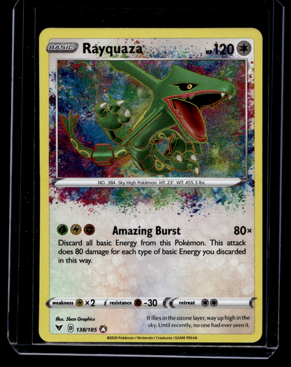 2020 Pokemon Sword & Shield - Vivid Voltage - Amazing Rare - Rayquaza #138