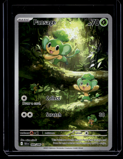 2025 Pokemon - Scarlet & Violet - Black Bolt - Illustration Rare - Pansage #089