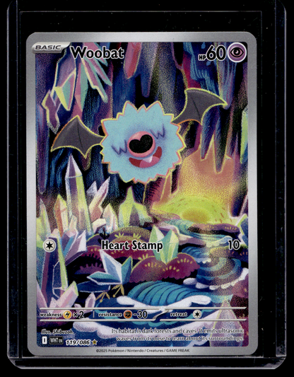 2025 Pokemon Scarlet & Violet - White Flare - Illustration Rare - Woobat #119
