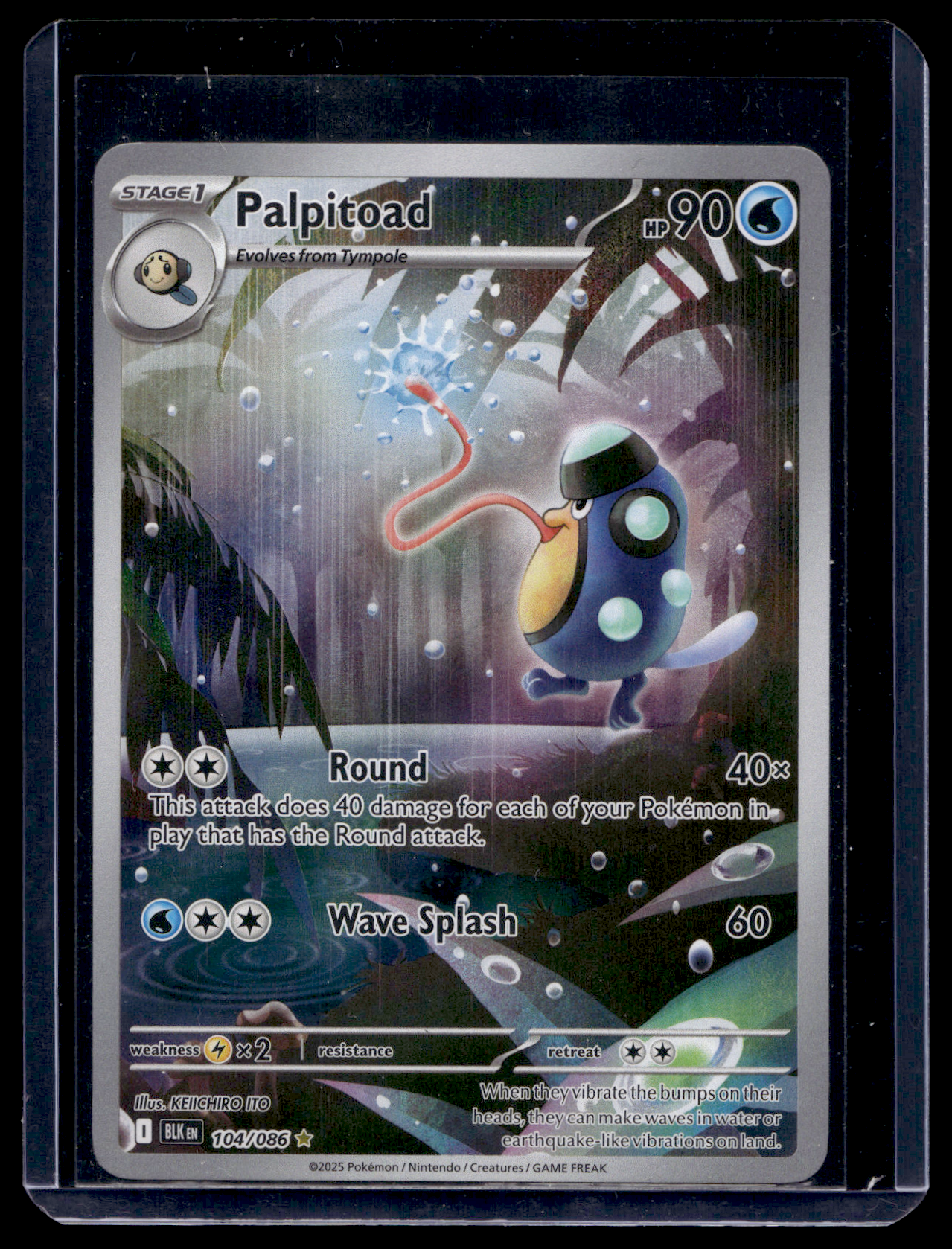 2025 Pokemon - Scarlet & Violet - Black Bolt - Illustration Rare - Palpitoad #104