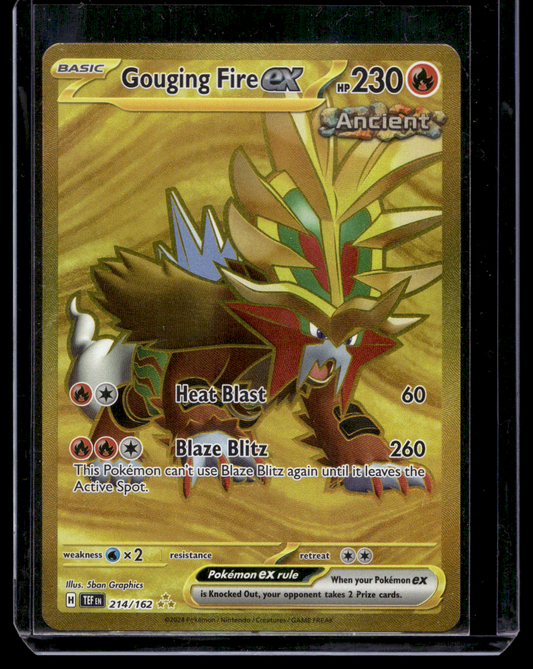 2024 Pokemon - Sword & Shield - Temporal Forces - Hyper Rare - Gouging Fire EX #214