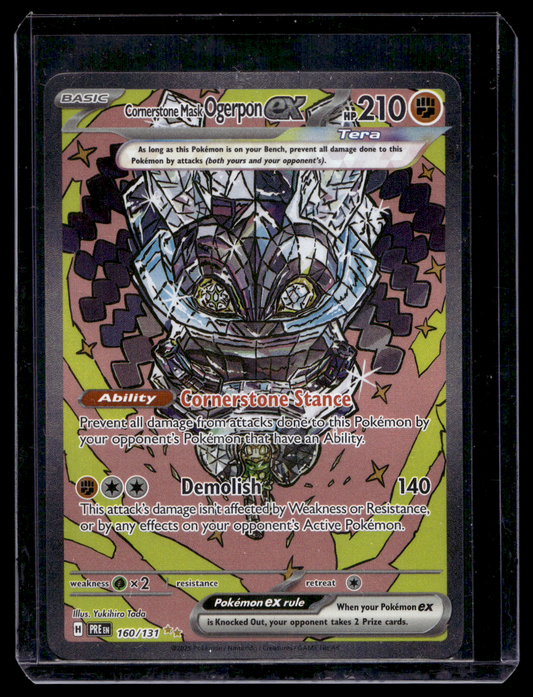 2025 Pokemon - Scarlet & Violet - Prismatic Evolutions - Special Illustration Rare - Cornerstone Mask Ogerpon ex #160