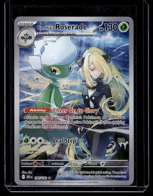 2025 Pokemon Scarlet & Violet - Destined Rivals - Illustration Rare - Cynthia's Roserade #184