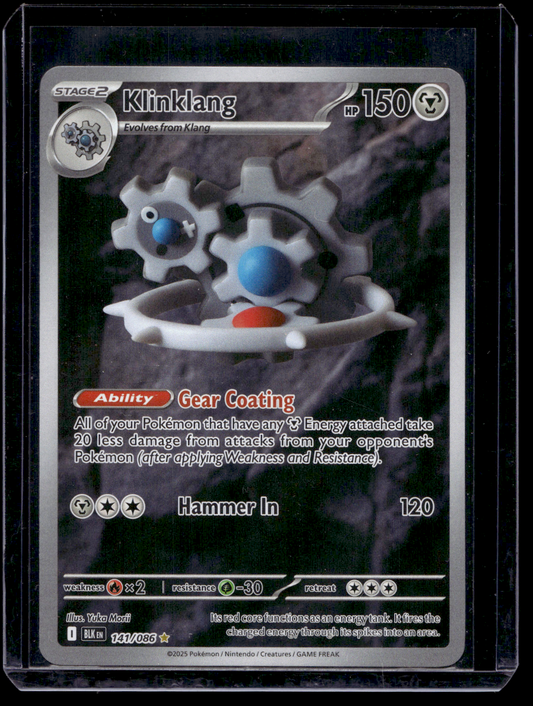 2025 Pokemon - Scarlet & Violet - Black Bolt - Illustration Rare - Klinklang #141