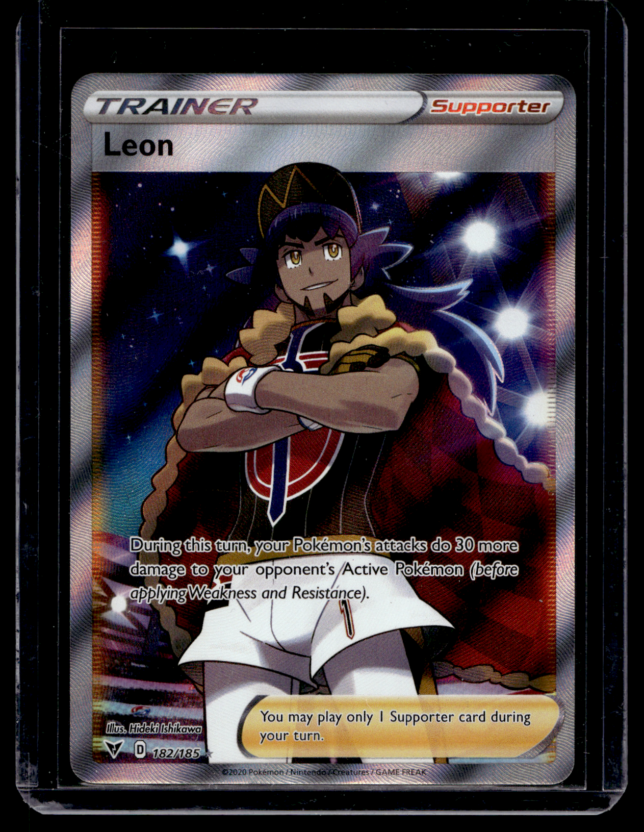 2020 Pokemon Sword & Shield - Vivid Voltage - Ultra Rare - Leon #182