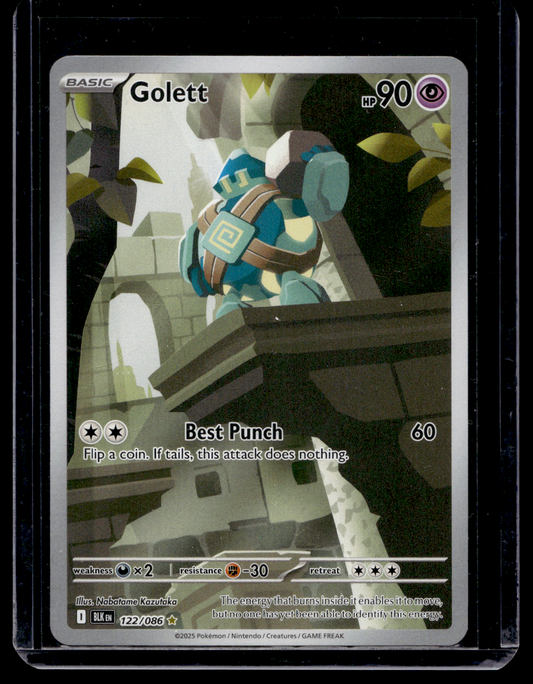 2025 Pokemon - Scarlet & Violet - Black Bolt - Illustration Rare - Golett #122