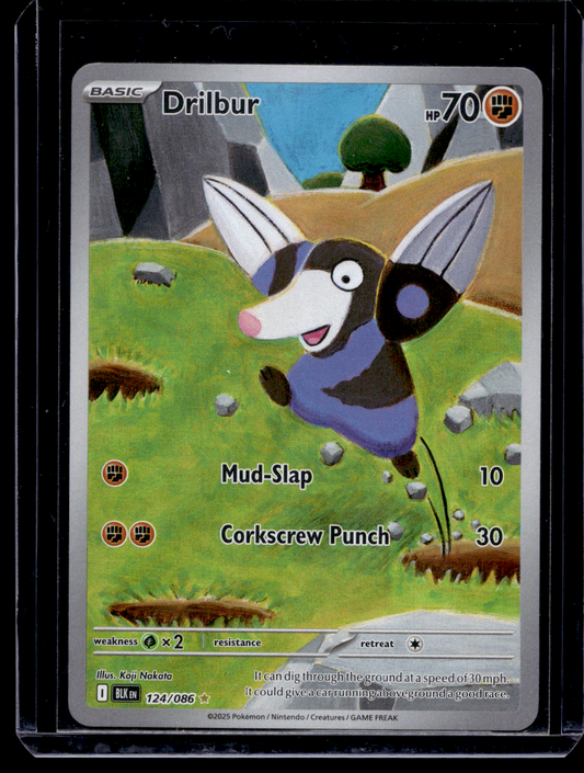 2025 Pokemon - Scarlet & Violet - Black Bolt - Illustration Rare - Drilbur #124