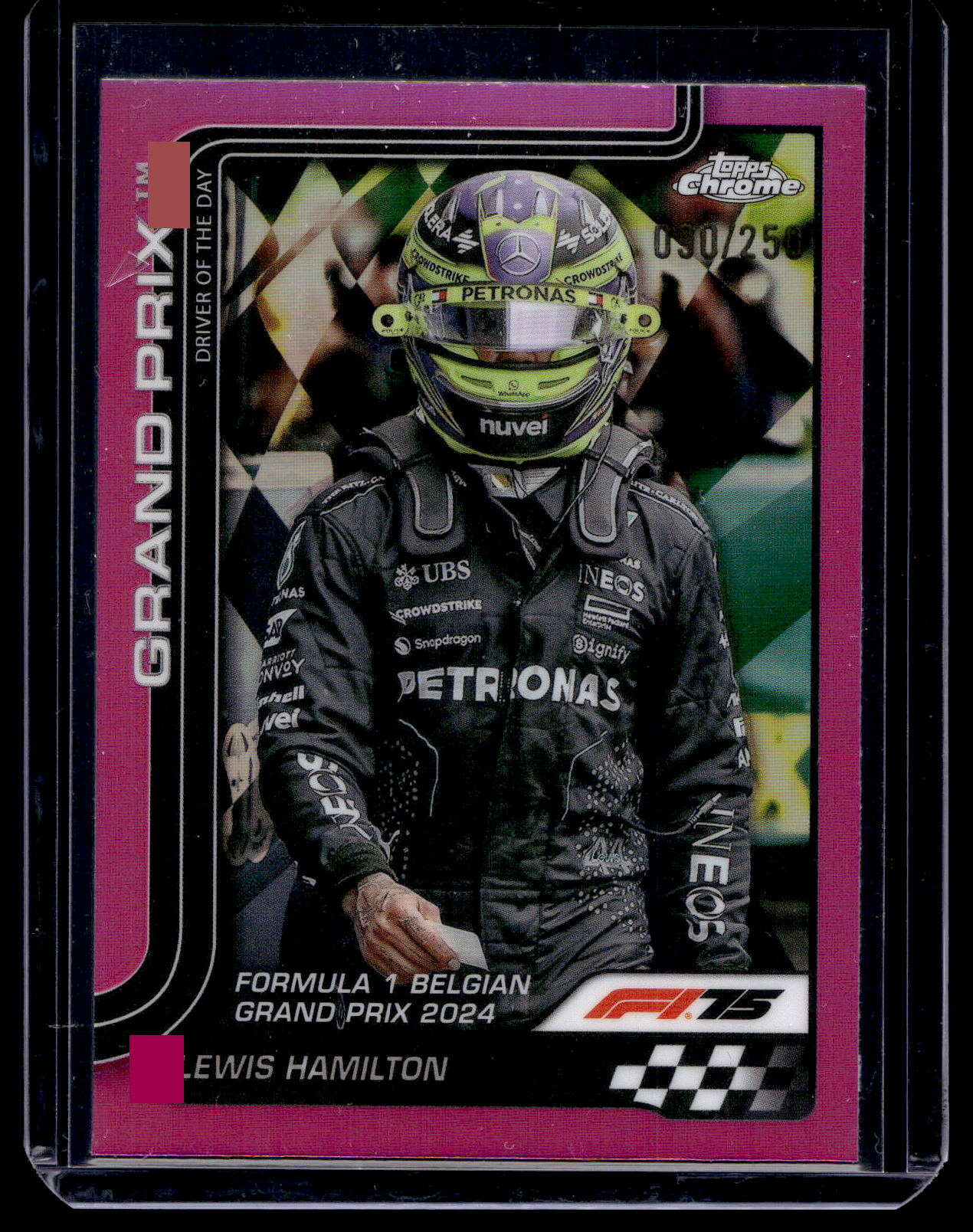 2025 Topps Chrome Formula 1 - Pink Refractor - Grand Prix Driver of the Day - Lewis Hamilton #135 /250