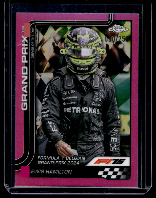 2025 Topps Chrome Formula 1 - Pink Refractor - Grand Prix Driver of the Day - Lewis Hamilton #135 /250