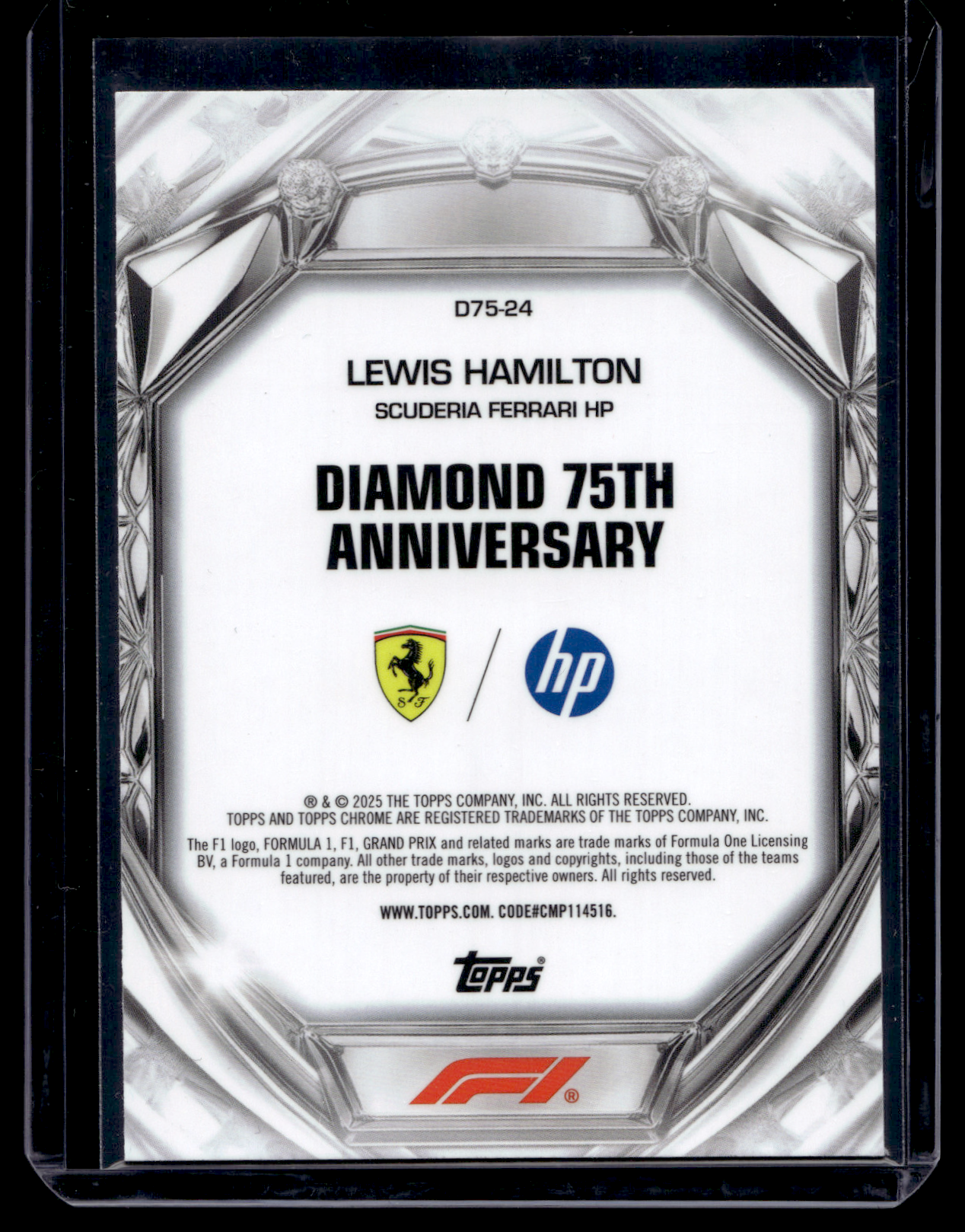 2025 Topps Chrome Formula 1 - Diamond 75th Anniversary - Lewis Hamilton #D75-24