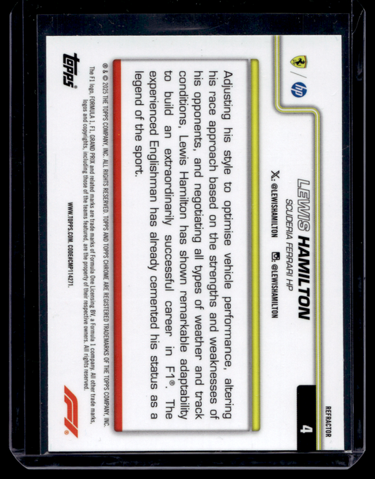2025 Topps Chrome Formula 1 - Refractor - F1 Drivers - Lewis Hamilton #4