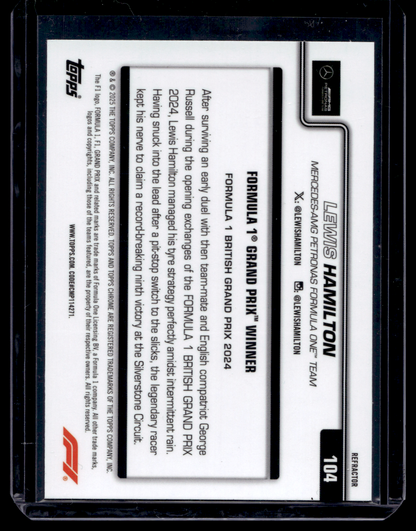 2025 Topps Chrome Formula 1  - Refractor - Grand Prix Winners - Lewis Hamilton #104