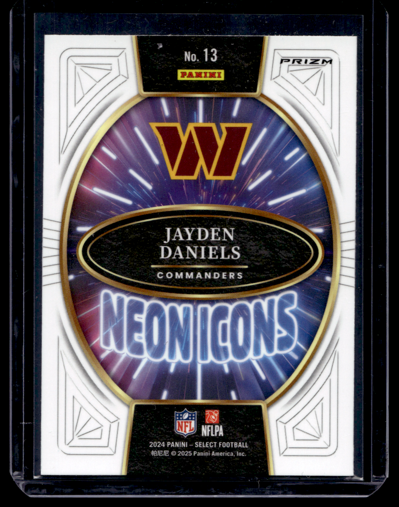 2024 Panini Select - Neon Icons - Silver Prizm - Jayden Daniels #13 RY
