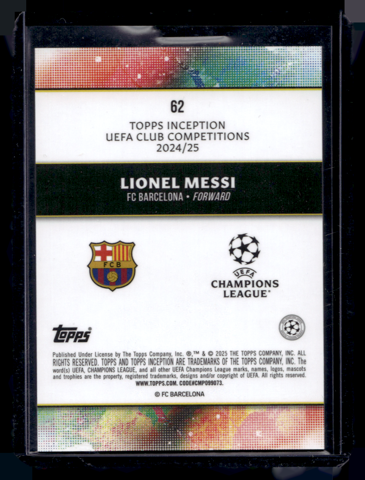 2024-25 Topps Inception UEFA Club Competitions - Inception Point - Lionel Messi #62
