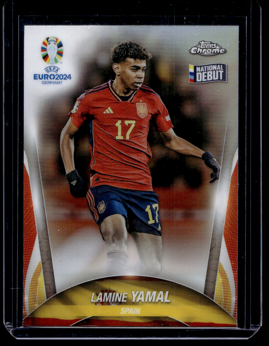 2024 Topps Chrome UEFA Euro - Refractor - National Debut - Lamine Yamal #17