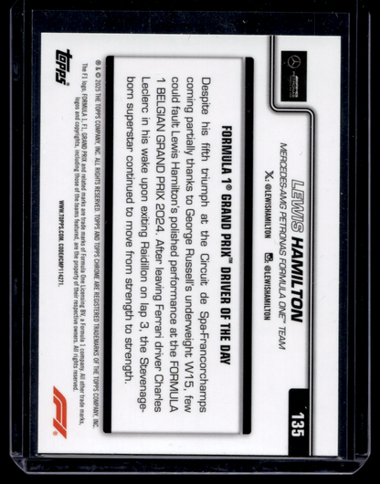 2025 Topps Chrome Formula 1 - Blue Refractor - Grand Prix Driver of the Day - Lewis Hamilton #135 /150