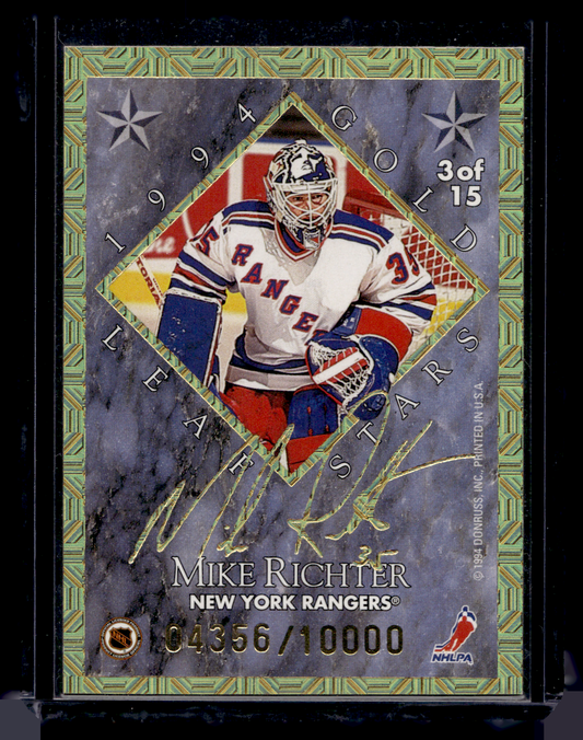 1994-95 Leaf - Gold Leaf Stars - Patrick Roy / Mike Richter #3 /10000