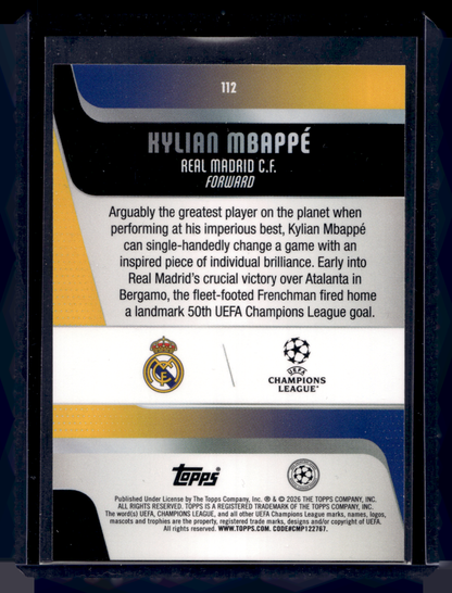 2025-26 Topps UEFA Club Competitions - Green Foil - Kylian Mbappé #112 /99