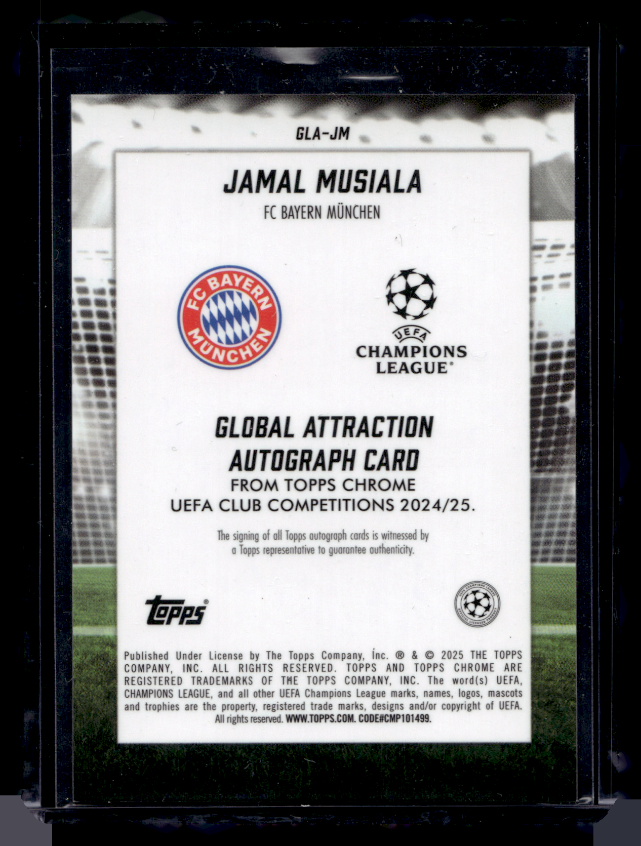 2024-25 Topps Chrome UEFA Club Competitions - Global Attraction Autographs - Jamal Musiala #GLA-JM /99