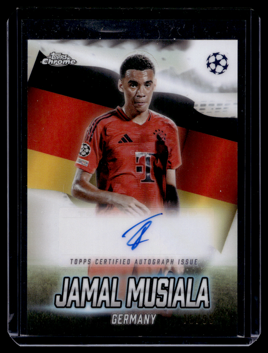 2024-25 Topps Chrome UEFA Club Competitions - Global Attraction Autographs - Jamal Musiala #GLA-JM /99