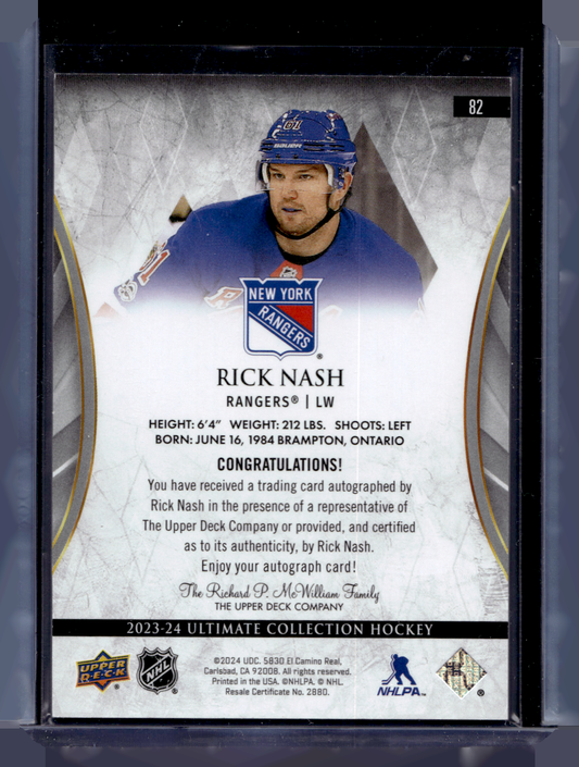 2023-24 Upper Deck Ultimate Collection - Autographs - Legends - Rick Nash #82