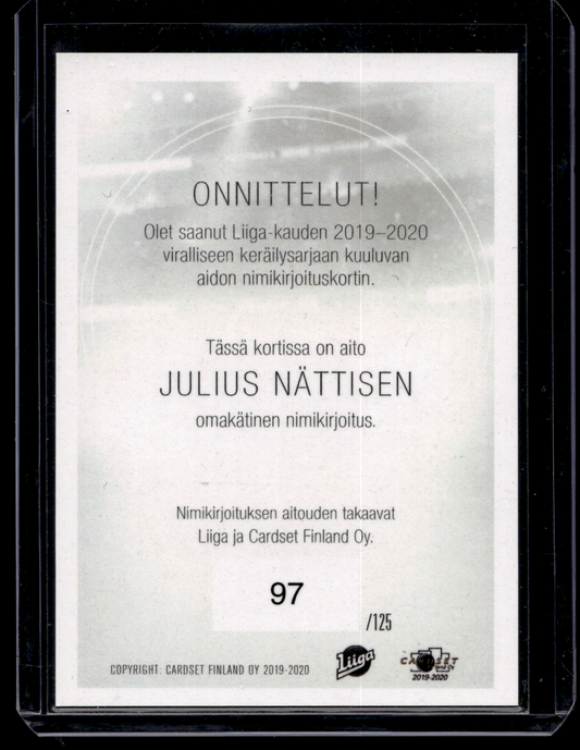 2019-20 Cardset Signature - Julius Nättinen /125